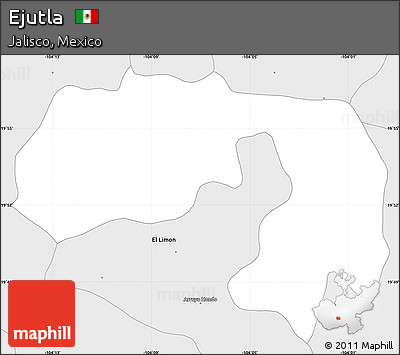 Silver Style Simple Map of Ejutla
