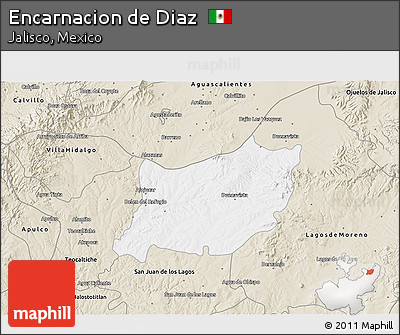 Classic Style 3D Map of Encarnacion De Diaz