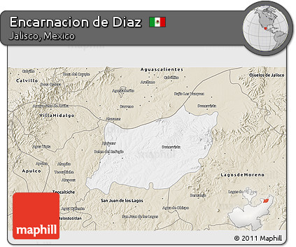 Classic Style 3D Map of Encarnacion De Diaz