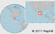 Gray Location Map of Encarnacion de Diaz, highlighted parent region, within the entire country, hill shading