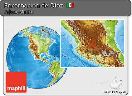 Physical Location Map of Encarnacion De Diaz