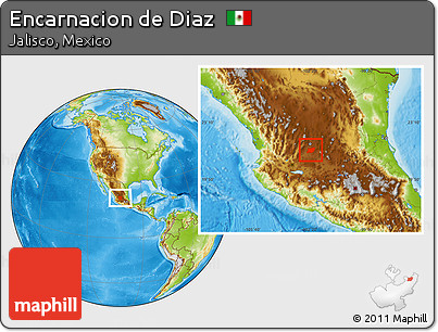 Physical Location Map of Encarnacion De Diaz