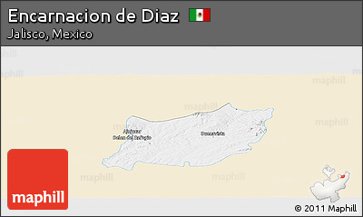 Classic Style Panoramic Map of Encarnacion De Diaz, single color outside
