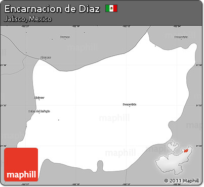 Gray Simple Map of Encarnacion De Diaz