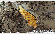 Physical 3D Map of Guachinango, darken, semi-desaturated