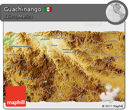 Physical 3D Map of Guachinango