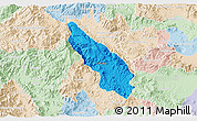 Political 3D Map of Guachinango, lighten