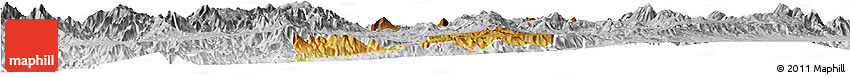 Physical Horizon Map of Guachinango, lighten, desaturated