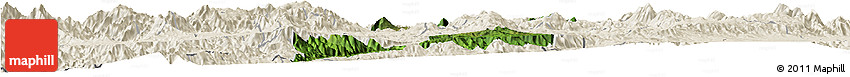 Satellite Horizon Map of Guachinango, shaded relief outside