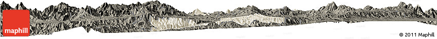 Shaded Relief Horizon Map of Guachinango, darken
