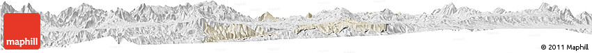 Shaded Relief Horizon Map of Guachinango, lighten, desaturated