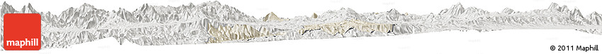 Shaded Relief Horizon Map of Guachinango, lighten, semi-desaturated