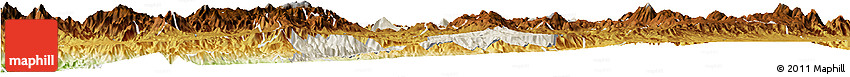 Shaded Relief Horizon Map of Guachinango, physical outside