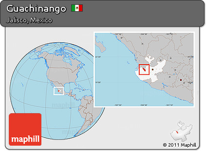 Gray Location Map of Guachinango, highlighted parent region