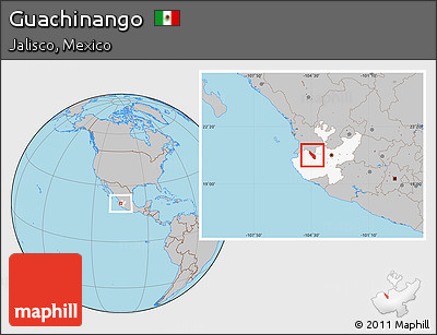 Gray Location Map of Guachinango, highlighted parent region