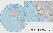 Gray Location Map of Guachinango, hill shading