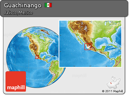 Physical Location Map of Guachinango, highlighted parent region, within the entire country