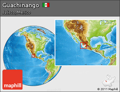 Physical Location Map of Guachinango, highlighted parent region, within the entire country