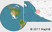 Satellite Location Map of Guachinango, highlighted country