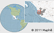 Savanna Style Location Map of Guachinango, highlighted country, highlighted parent region, hill shading