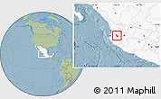 Savanna Style Location Map of Guachinango, highlighted country, hill shading