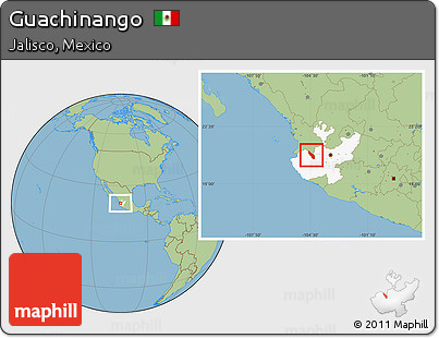 Savanna Style Location Map of Guachinango, highlighted parent region