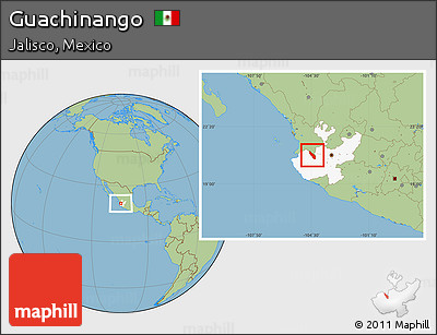 Savanna Style Location Map of Guachinango, highlighted parent region