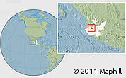 Savanna Style Location Map of Guachinango, highlighted parent region, hill shading