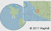 Savanna Style Location Map of Guachinango, hill shading