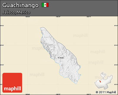Classic Style Map of Guachinango, single color outside