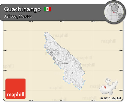 Classic Style Map of Guachinango, single color outside