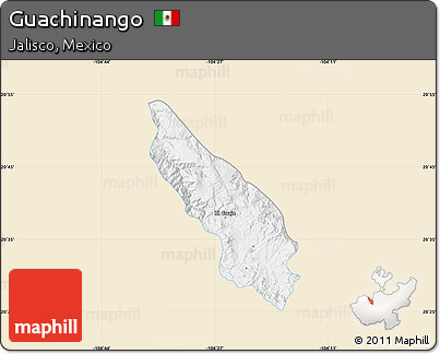 Classic Style Map of Guachinango, single color outside