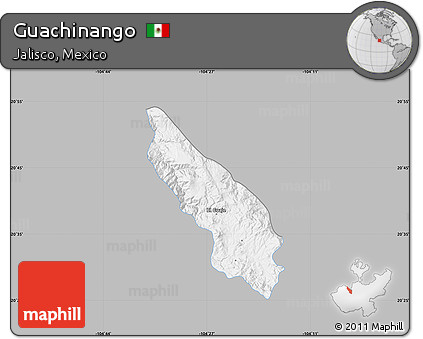 Gray Map of Guachinango, single color outside