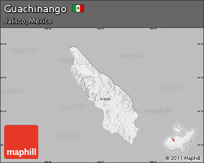 Gray Map of Guachinango, single color outside
