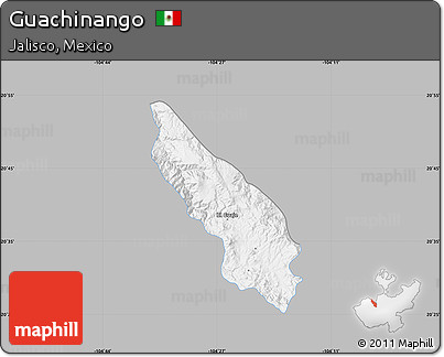 Gray Map of Guachinango, single color outside