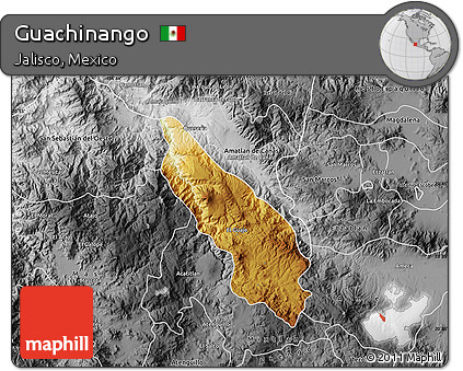 Physical Map of Guachinango, desaturated