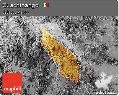 Physical Map of Guachinango, desaturated