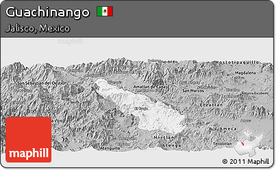 Gray Panoramic Map of Guachinango