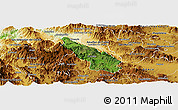 Satellite Panoramic Map of Guachinango, physical outside