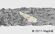 Shaded Relief Panoramic Map of Guachinango, darken, desaturated