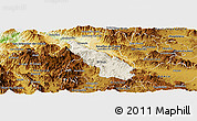 Shaded Relief Panoramic Map of Guachinango, physical outside