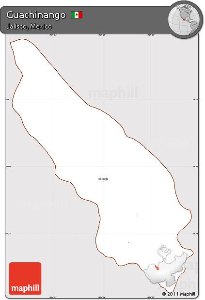 Classic Style Simple Map of Guachinango, cropped outside