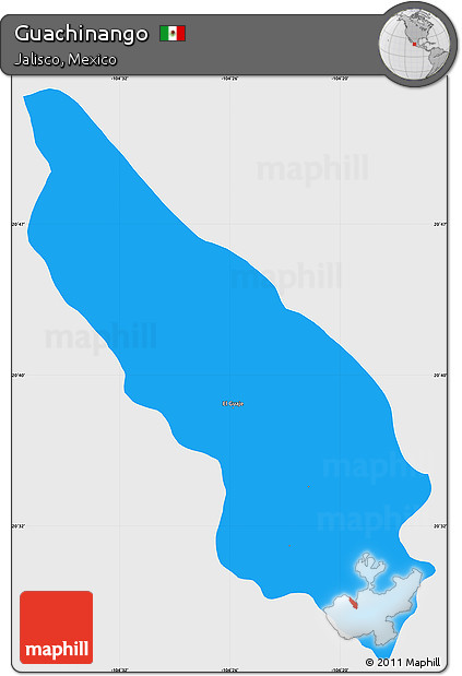 Political Simple Map of Guachinango, single color outside