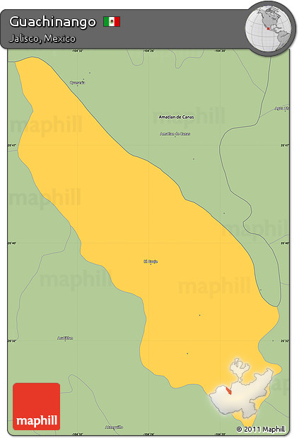 Savanna Style Simple Map of Guachinango