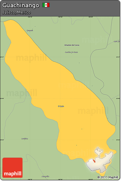 Savanna Style Simple Map of Guachinango