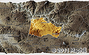 Physical 3D Map of Hostotipaquillo, darken, semi-desaturated