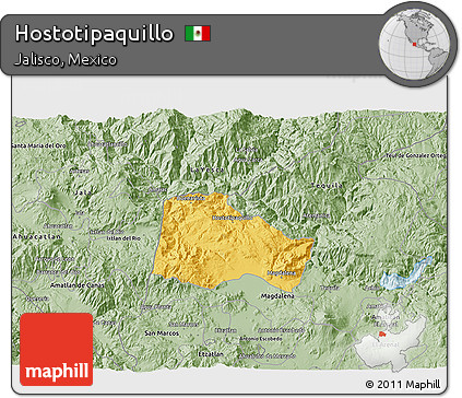 Savanna Style 3D Map of Hostotipaquillo
