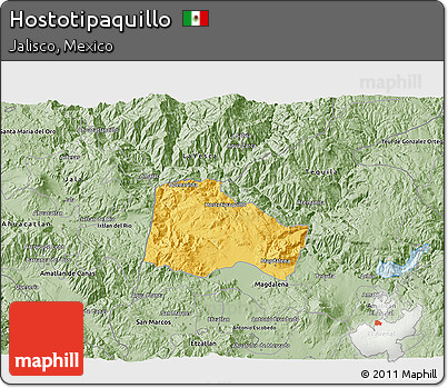 Savanna Style 3D Map of Hostotipaquillo