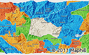 Shaded Relief 3D Map of Hostotipaquillo, political outside