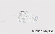 Silver Style 3D Map of Hostotipaquillo, single color outside